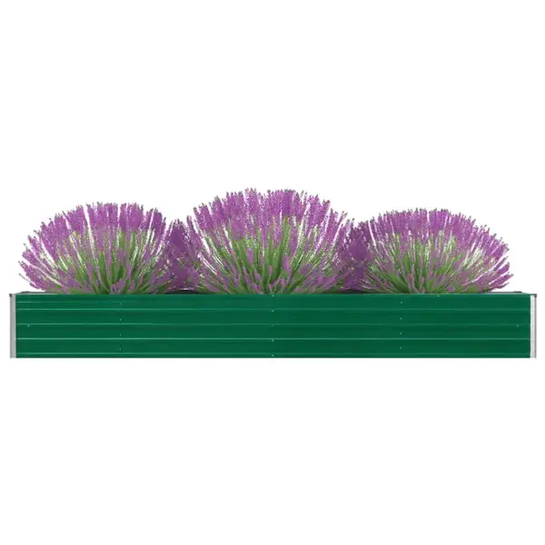 Gossi strat inaltat de gradina, verde, 320x40x45 cm, otel galvanizat