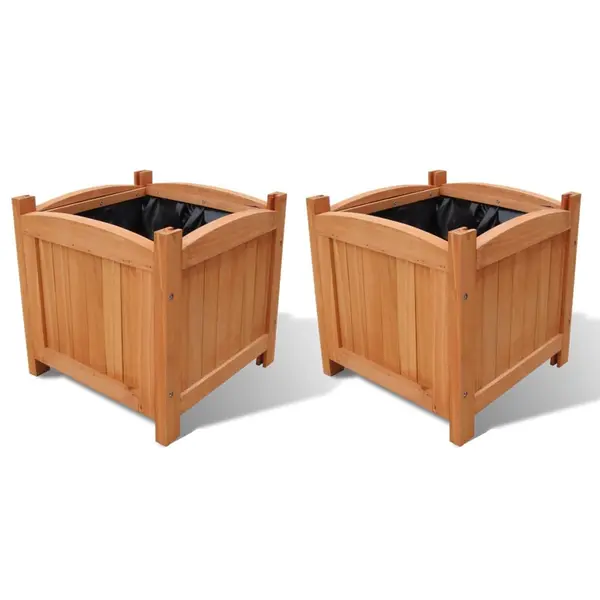 Gossi strat inaltat din lemn, set de 2, 30 x 30 x 30 cm