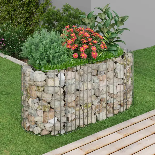 Gossi strat inaltat gabion, 120x50x50 cm, fier galvanizat