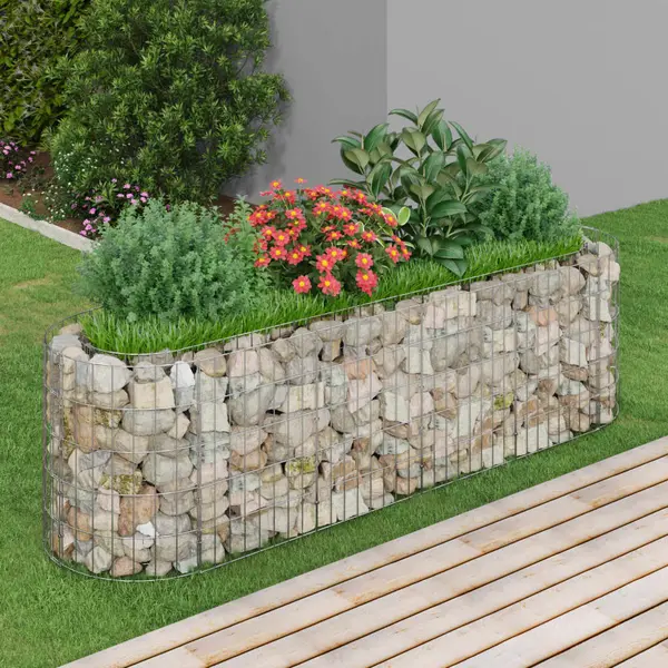 Gossi strat inaltat gabion, 190x50x50 cm, fier galvanizat
