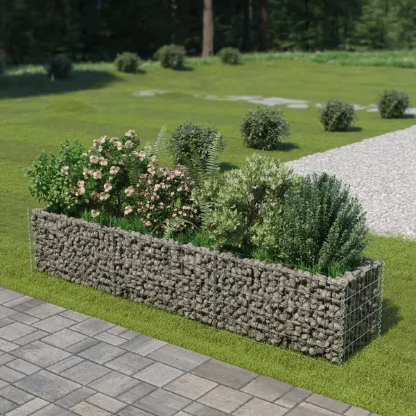 Gossi strat inaltat gabion, 270 x 50 x 50 cm, otel galvanizat