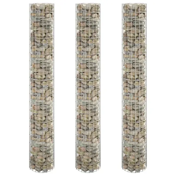 Gossi strat inaltat gabion 3 buc. Ø30x200 cm otel galvanizat circular