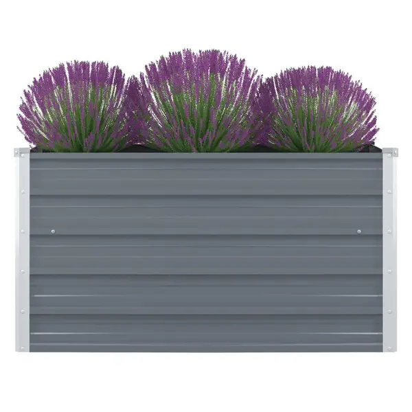 Gossi strat inaltat gradina, gri, 100x100x45 cm, otel galvanizat