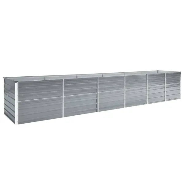Gossi strat inaltat gradina, gri, 480x80x77 cm, otel galvanizat