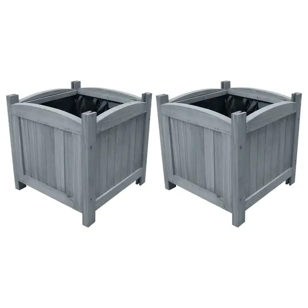 Gossi straturi inaltate gradina 2 buc. 30x30x30 cm lemn masiv de brad