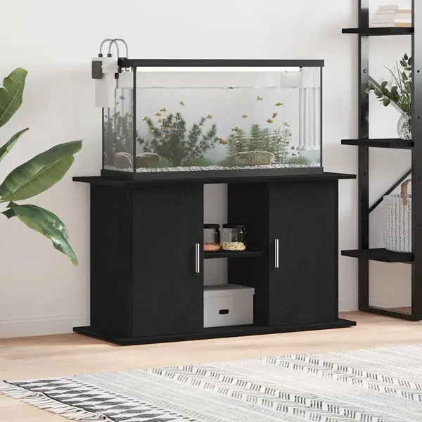 Gossi suport acvariu stejar negru 101x41x58 cm lemn prelucrat