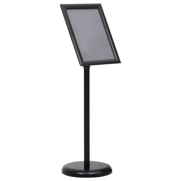 Gossi suport de afis a4 cu picior, negru, aliaj de aluminiu