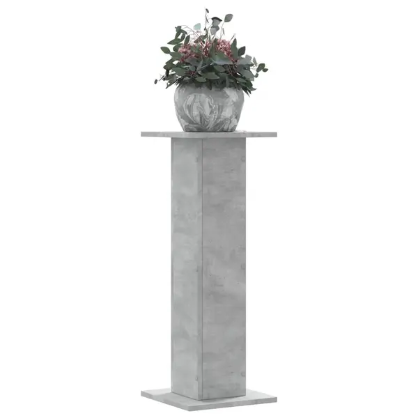 Gossi suport de plante, 2 buc., gri beton, 30x30x80 cm lemn prelucrat