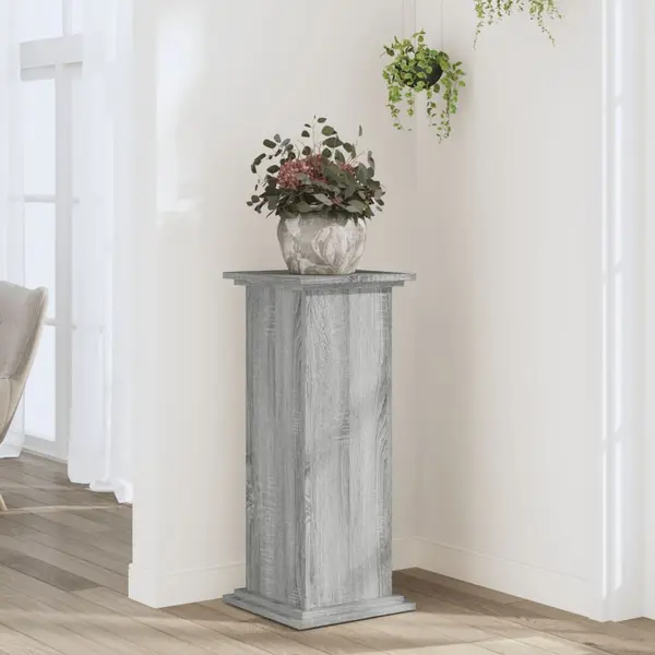 Gossi suport de plante, sonoma gri, 33x33x80 cm, lemn prelucrat