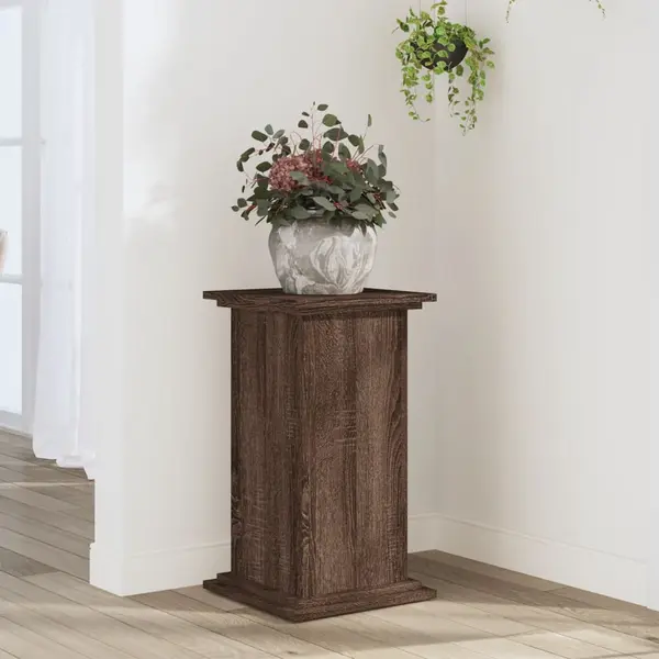 Gossi suport de plante, stejar maro, 33x33x60 cm, lemn prelucrat