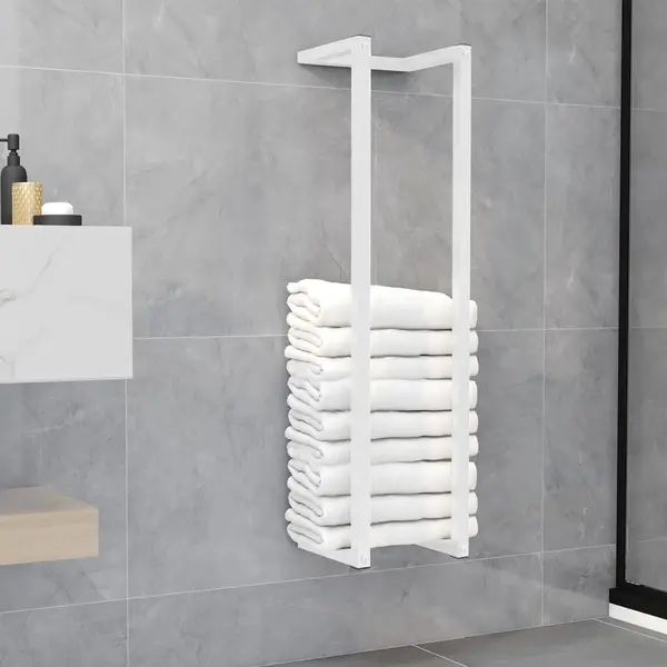 Gossi suport de prosoape, alb, 25x20x95 cm, otel