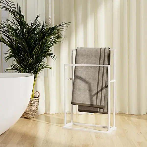 Gossi suport de prosoape autonom, alb, 48x24x78,5 cm, fier