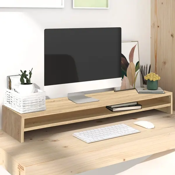 Gossi suport monitor, stejar sonoma, 100 x 24 x 13 cm, lemn prelucrat