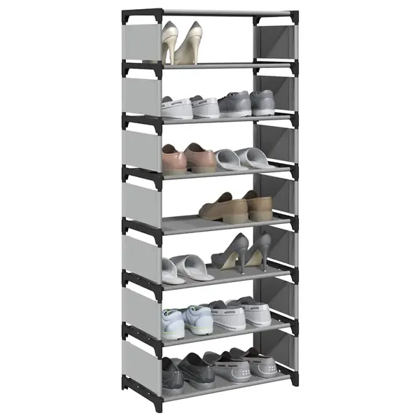 Gossi suport pantofi cu 8 niveluri, gri 54x28x124 cm, netesut