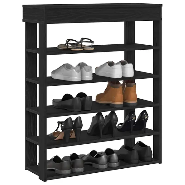 Gossi suport pantofi, negru, 80x30x98 cm, lemn prelucrat