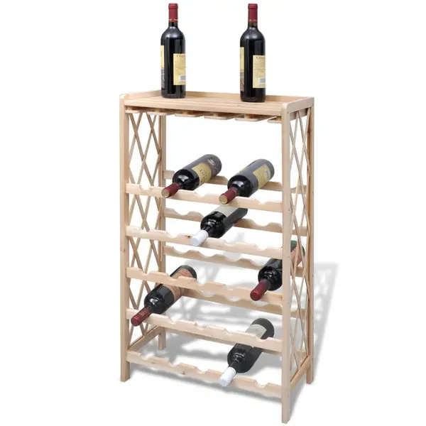 Gossi suport pentru 25 de sticle de vin, lemn masiv de brad