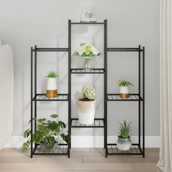Gossi suport pentru flori, 83x25x100 cm, negru, fier