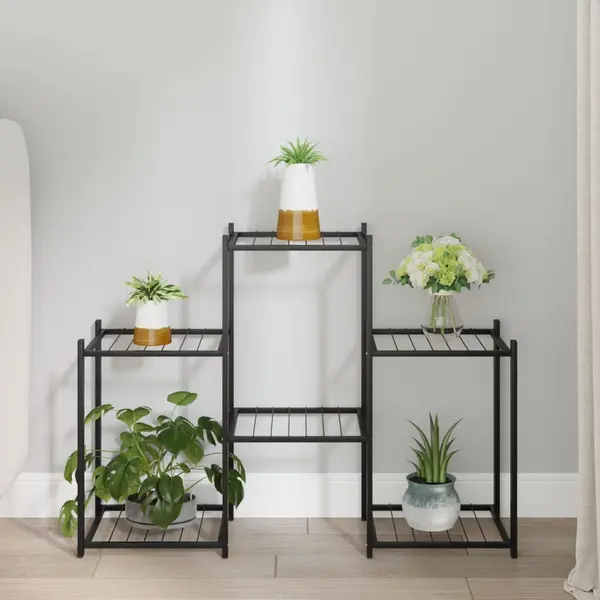 Gossi suport pentru flori, 83x25x60 cm, negru, fier