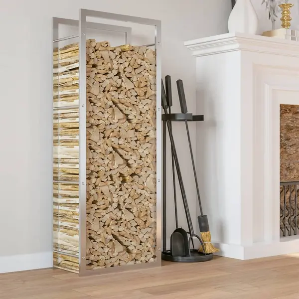 Gossi suport pentru lemne de foc, 50x28x132 cm, otel inoxidabil