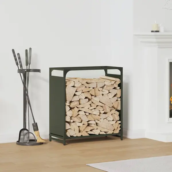Gossi suport pentru lemne de foc verde masline otel laminat la rece