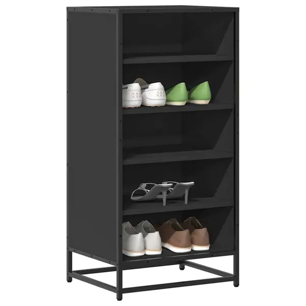 Gossi suport pentru pantofi negru 48x38x97,5 cm lemn prelucrat