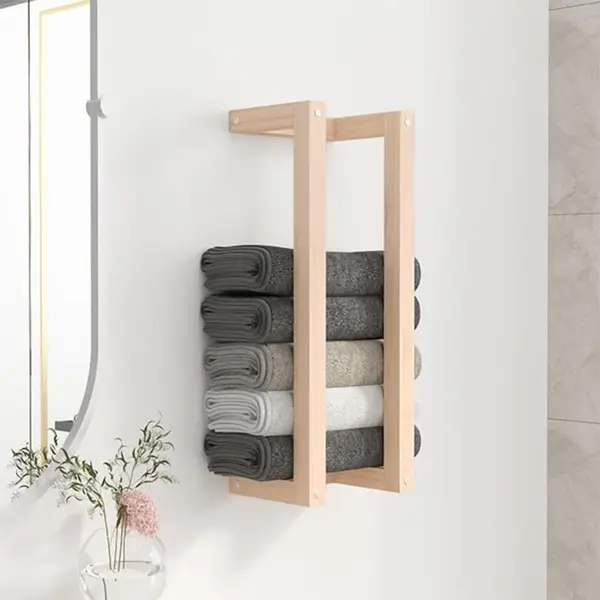 Gossi suport pentru prosoape, 23x18x60 cm, lemn masiv de pin