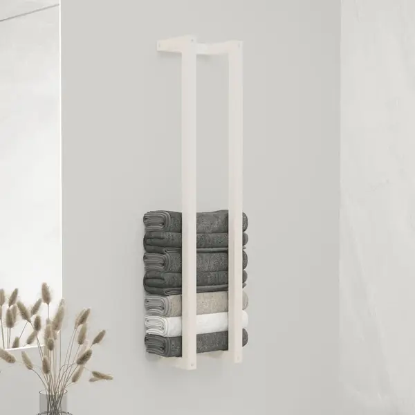 Gossi suport pentru prosoape, alb, 23x18x110 cm, lemn masiv de pin