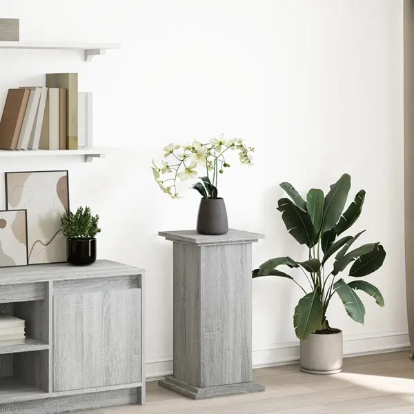 Gossi suport prezentare cu depozitare sonoma gri 31x30x60 cm lemn