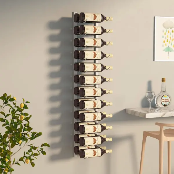 Gossi suport sticle de vin, de perete, 24 sticle, alb, fier