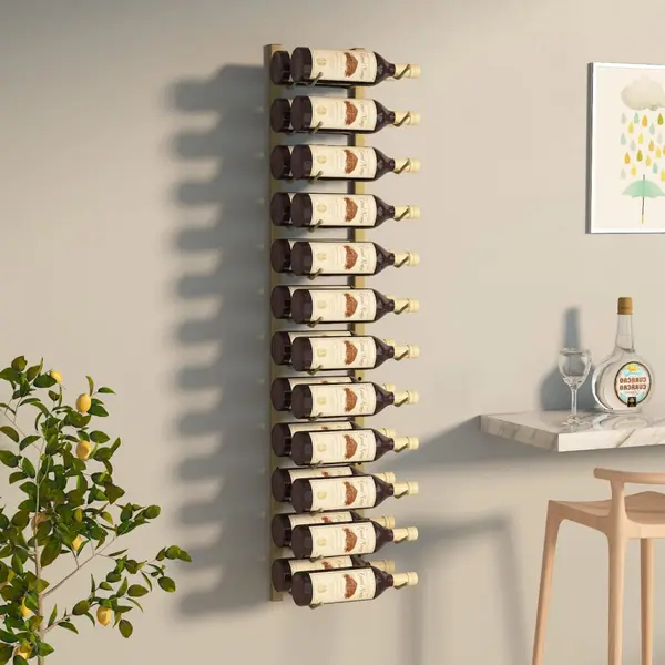 Gossi suport sticle de vin, de perete, 24 sticle, auriu, fier