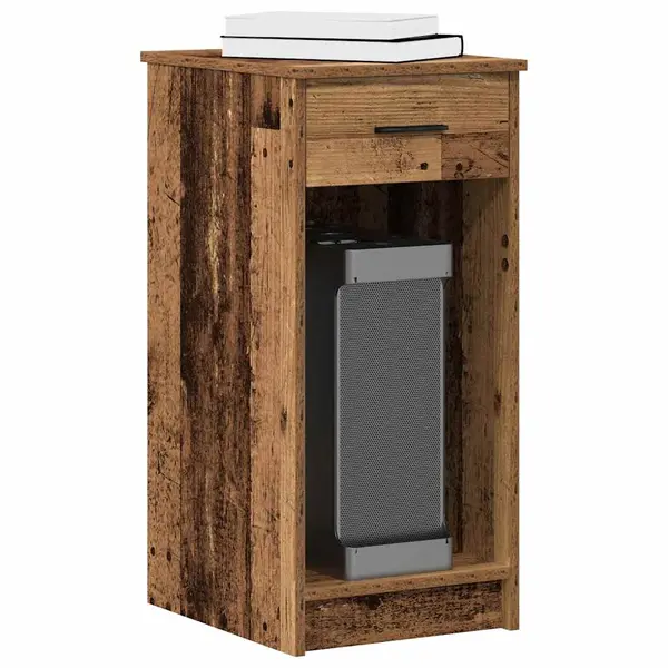 Gossi suport turn pentru computer cu sertar lemn vechi 35x45x77 cm