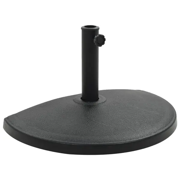 Gossi suport umbrela de soare, negru, 15 kg, polirasina, semi-rotund
