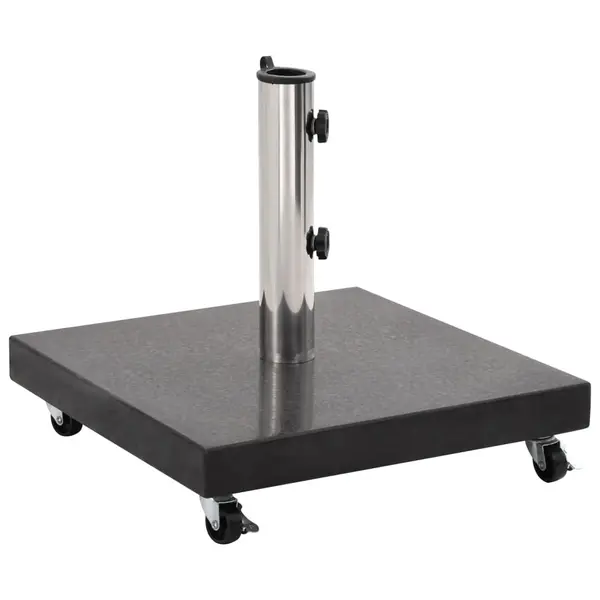 Gossi suport umbrela de soare, negru, 30 kg, granit, patrat