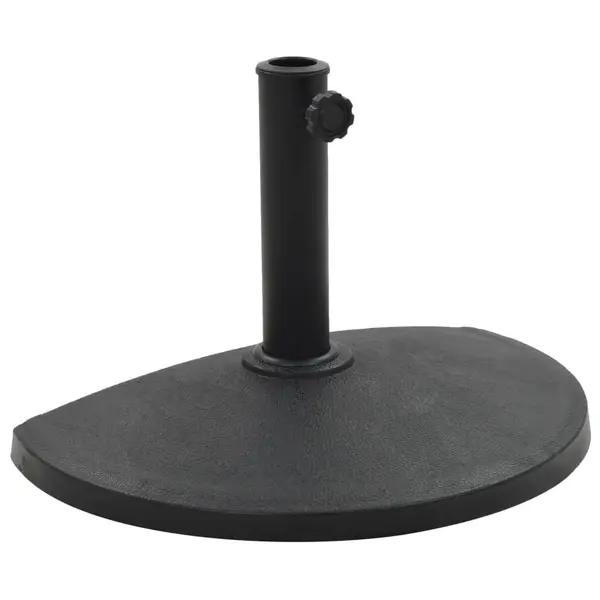 Gossi suport umbrela de soare, negru, 9 kg, polirasina, semi-rotund
