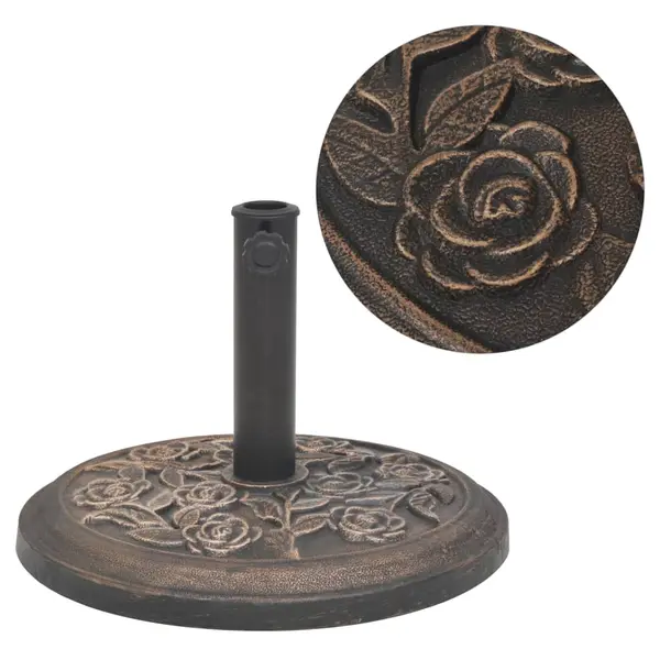 Gossi suport umbrela de soare, rasina, rotund, bronz, 9 kg