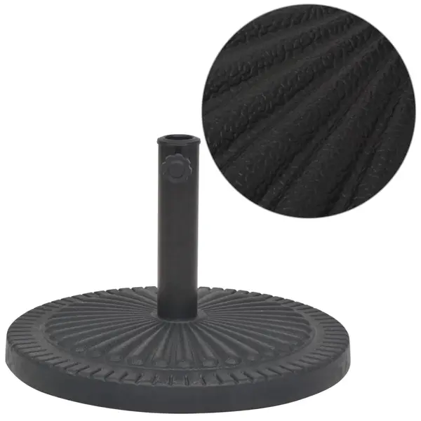 Gossi suport umbrela de soare, rasina, rotund, negru, 14 kg