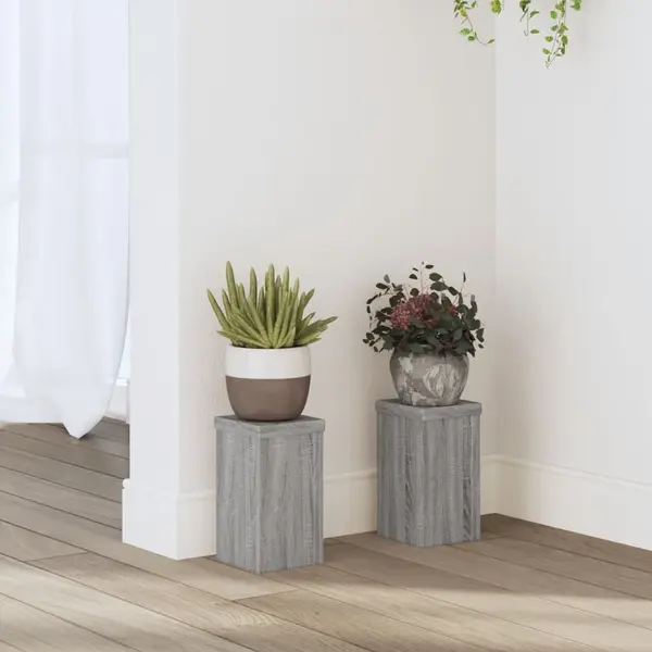 Gossi suporturi de plante 2 buc. gri sonoma 10x10x18cm lemn prelucrat