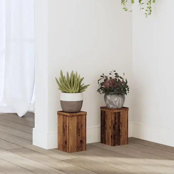 Gossi suporturi de plante 2 buc lemn vechi 10x10x18 cm lemn prelucrat