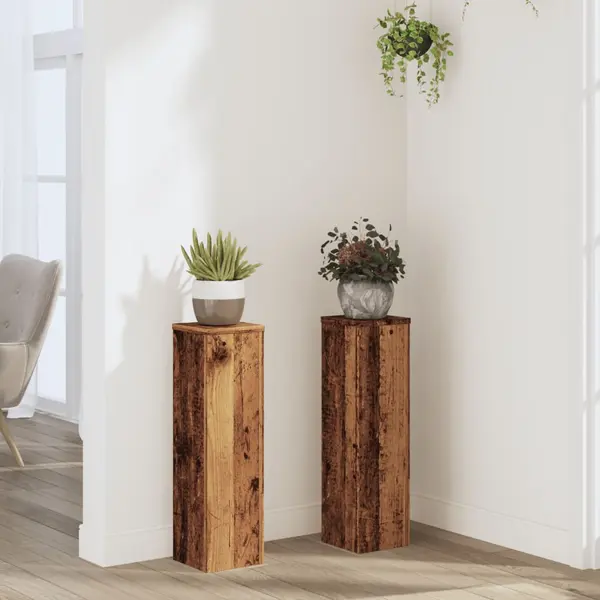 Gossi suporturi de plante 2 buc. lemn vechi 17x17x60cm lemn prelucrat