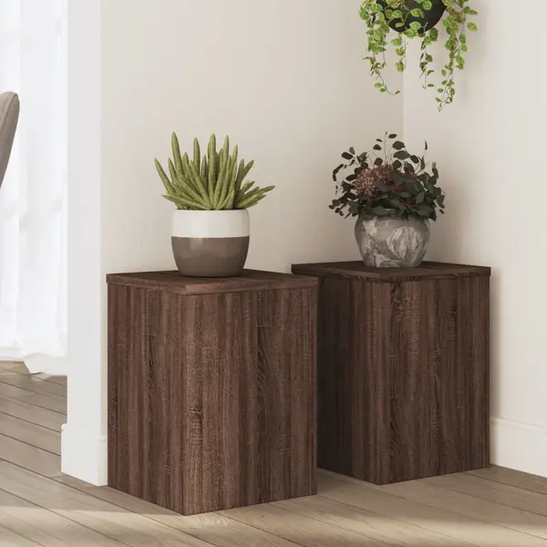 Gossi suporturi de plante 2 buc. stejar maro 25x25x35cm lemn compozit