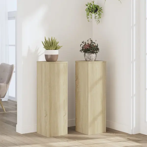 Gossi suporturi de plante, 2 buc., stejar sonoma, 25x25x80 cm, lemn