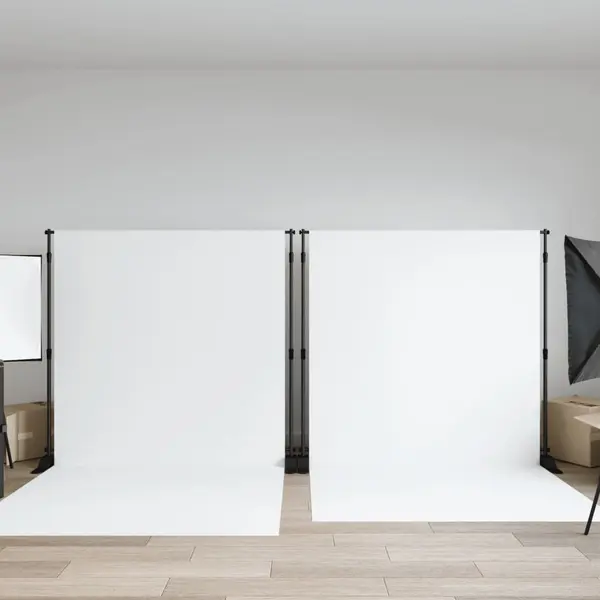Gossi suporturi pentru fundal, 2 buc., negru, 254x243 cm, otel