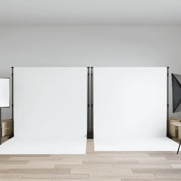 Gossi suporturi pentru fundal, 2 buc., negru, 305x243 cm, otel
