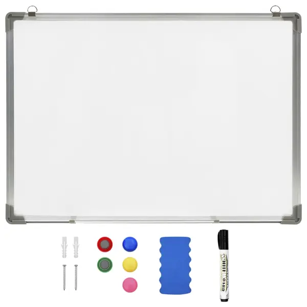 Gossi tabla magnetica alba cu stergere uscata 90x60 cm otel