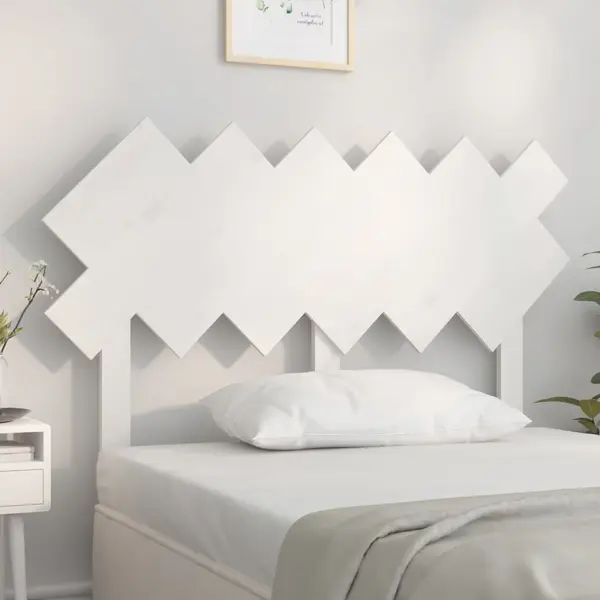 Gossi tablie de pat, alb, 122,5x3x80,5 cm, lemn masiv de pin