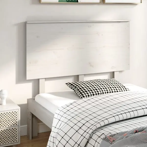 Gossi tablie de pat, alb, 124x6x82,5 cm, lemn masiv de pin