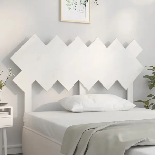 Gossi tablie de pat, alb, 132x3x81 cm, lemn masiv de pin