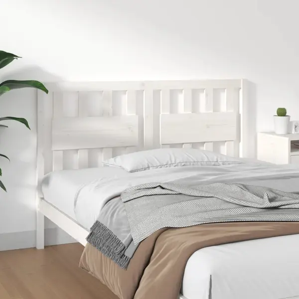 Gossi tablie de pat, alb, 145,5x4x100 cm, lemn masiv de pin