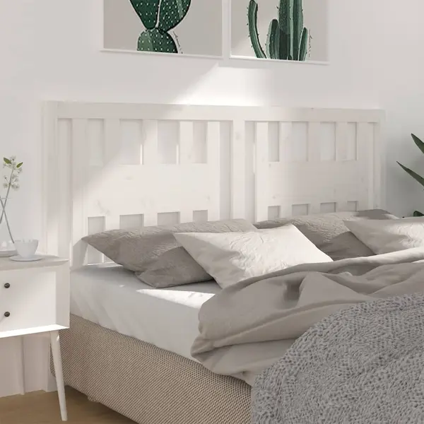 Gossi tablie de pat, alb, 146x4x100 cm, lemn masiv de pin