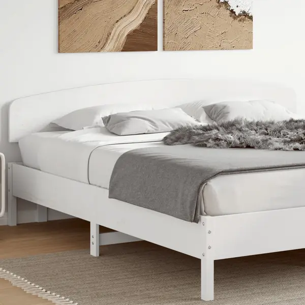 Gossi tablie de pat, alb, 200 cm, lemn masiv de pin
